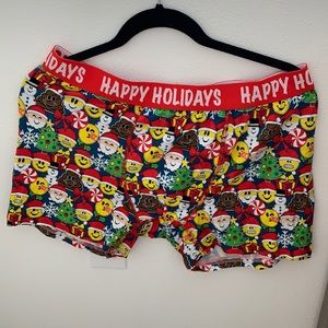Happy Holidays emoji boxer briefs